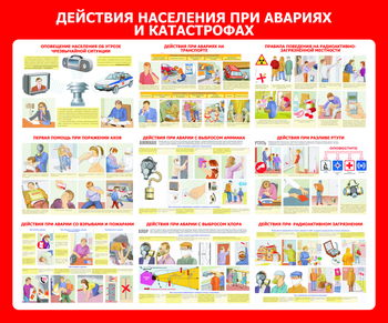 С56 Стенд действия населения при авариях и катастрофах (1200х1000 мм, 3 мм, Прямая печать на пластик) - Стенды - Стенды по гражданской обороне и чрезвычайным ситуациям - Магазин охраны труда ИЗО Стиль